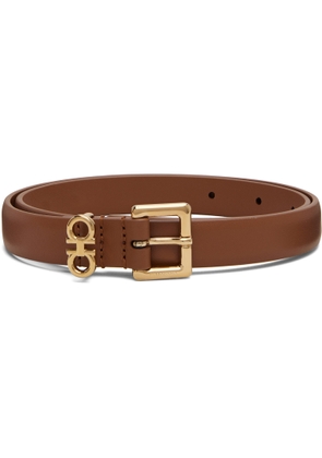 Ferragamo Brown Fixed Gancini Belt