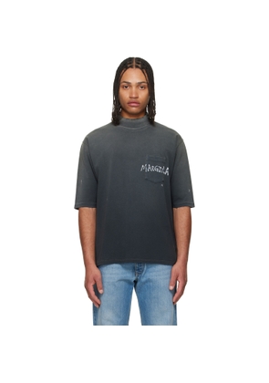 Maison Margiela Black Faded Paint Splatter T-shirt