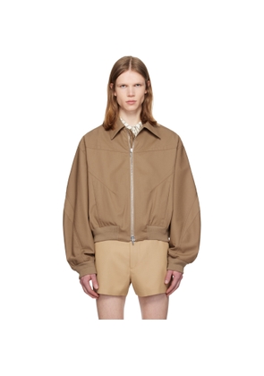LGN Louis Gabriel Nouchi Beige Oversized Bomber Jacket
