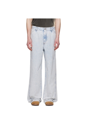 LGN Louis Gabriel Nouchi Blue Straight-Leg Light-Wash Pleats Jeans
