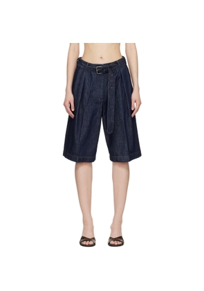 Dries Van Noten Blue Belted Denim Shorts