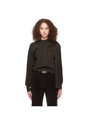 Ferragamo Gray Wrap Cardigan