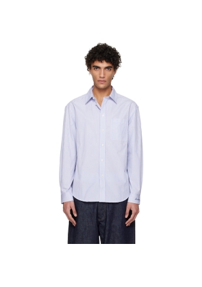 Burberry White & Blue Riordan Script Shirt