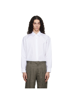 BOSS White Relaxed-Fit Cotton Poplin Shirt