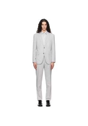 BOSS Gray Two-Piece Regular-Fit Stretch Bouclé Suit