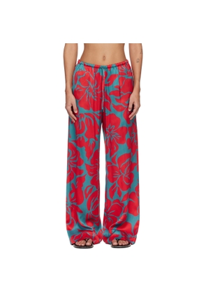 Dries Van Noten Red & Blue Elasticated Trousers