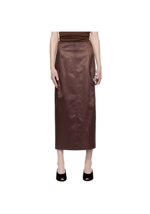 Lanvin Brown Straight Maxi Skirt