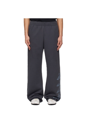 We11done Gray 'WE11DONE' Multi-Logo Sweatpants