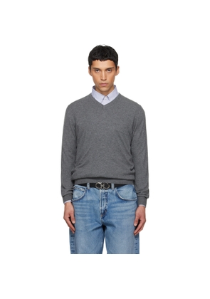 Ferragamo Gray V-Neck Sweater