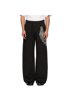 We11done Black Cross Chain Sweatpants