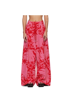 Dries Van Noten Red & Pink Loose Sweatpants