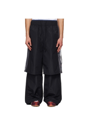 We11done Black Triple Layered Track Pants