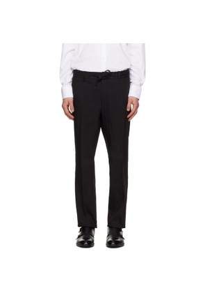 BOSS Black Linen-Blend Tapered-Fit Trousers