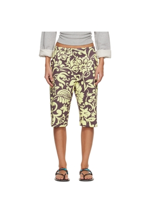 Dries Van Noten Brown & Yellow Patterned Shorts