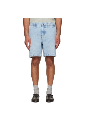 BOSS Blue Faded Denim Shorts