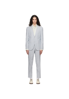 BOSS Blue Two-Piece Regular-Fit Stretch Bouclé Suit