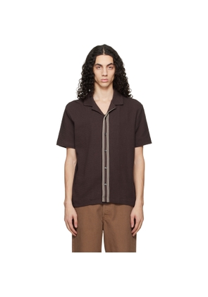 BOSS Brown Knit Cotton Shirt