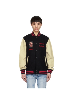 Ksubi Black Icons Letterman Bomber Jacket
