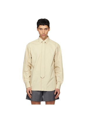 We11done Beige Solid Tie Shirt