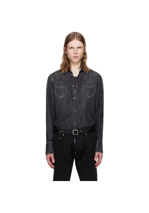 Dsquared2 Black Western Denim Shirt
