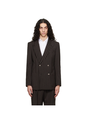 BOSS Brown Relaxed-Fit Virgin Wool Blazer