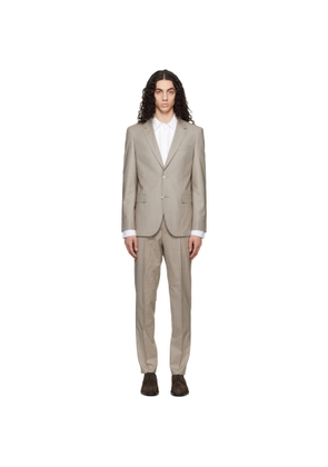 BOSS Taupe Two-Piece Slim-Fit Stretch Wool Suit