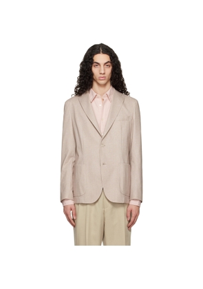 BOSS Beige Slim-Fit Cotton-Blend Blazer