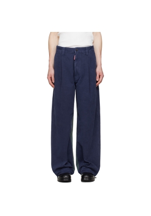 Dsquared2 Blue Re-Worked Colorblock Easy Zoot Trousers
