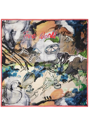 Vivienne Westwood Multicolor 'Free World' Square Scarf