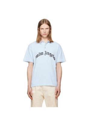Palm Angels Blue Curved Logo Polo