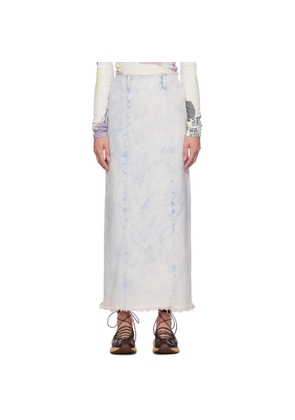 OPEN YY Blue Dyed Denim Maxi Skirt
