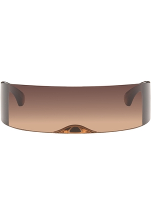 MM6 Maison Margiela SSENSE Exclusive Brown Shield Sunglasses