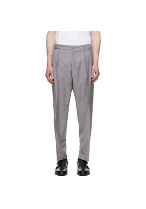 BOSS Gray Pleated Trousers