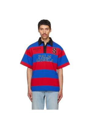 Palm Angels Blue & Red CB Palm Sport Stripes S/S Polo