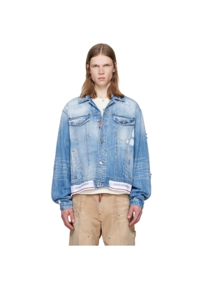 Dsquared2 Blue Light Cool Kids Wash Over Denim Jacket