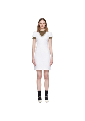 SHUSHU/TONG White Lace Trim Sweetheart Neckline Midi Dress