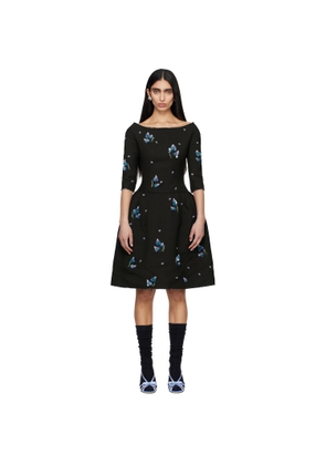 SHUSHU/TONG Navy Corset Waist Off-Shoulder Midi Dress
