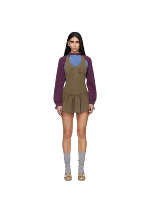 SHUSHU/TONG Khaki Sleeveless T-Shirt Minidress