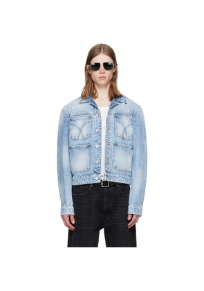 Dsquared2 Blue Light Diagonale Wash 70's Denim Jacket