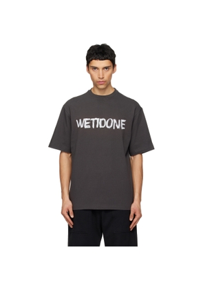 We11done Gray 'We11done' Graffiti Logo T-shirt