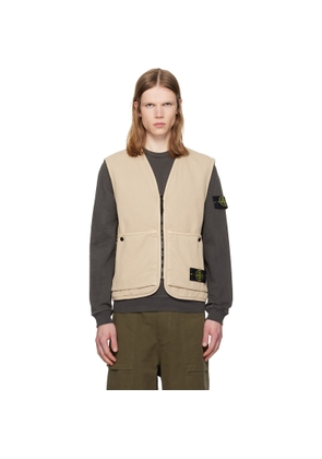 Stone Island Beige 6100007 Organic Panama Cotton 'Old' Effect Vest