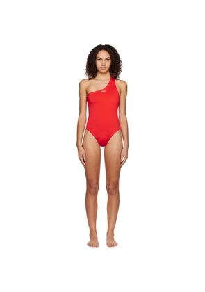 Off-White Red Printed One-Piece Swimsuit