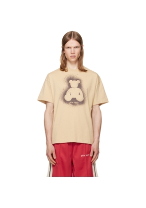 Palm Angels Beige Spray Bear T-shirt