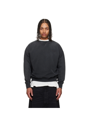 Maison Margiela Black Embroidered Logo Sweatshirt