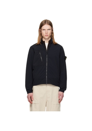 Stone Island Black 1200036 Stretch Nylon Tech Fleece Jacket