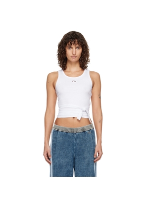 Diesel White Wrap-Around Crop Tank Top