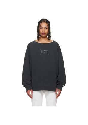 Maison Margiela Black Printed Logo Sweatshirt