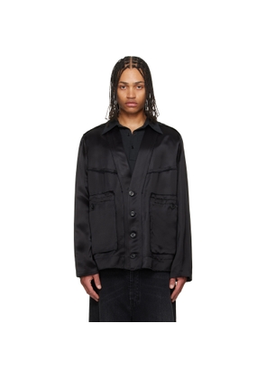 Maison Margiela Black Patchwork Satin Jacket