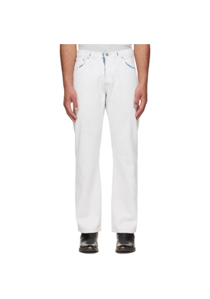 Maison Margiela White Coated Straight-Leg Jeans
