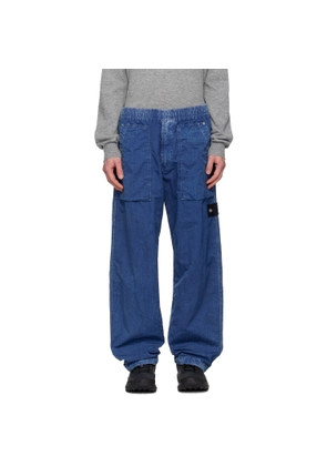 Stone Island Navy 3100001 Hollow Fibre Indigo-TC Marmo Corrosion Trousers